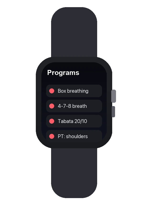 Your programs on Apple Watch