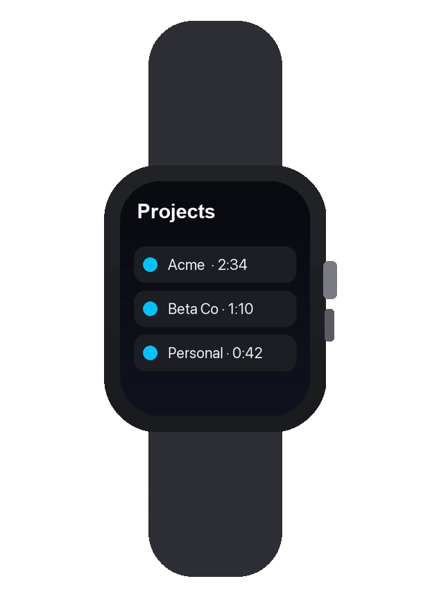 Your projects on Apple Watch