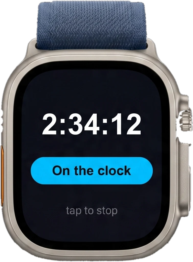 Clock on Apple Watch Ultra
