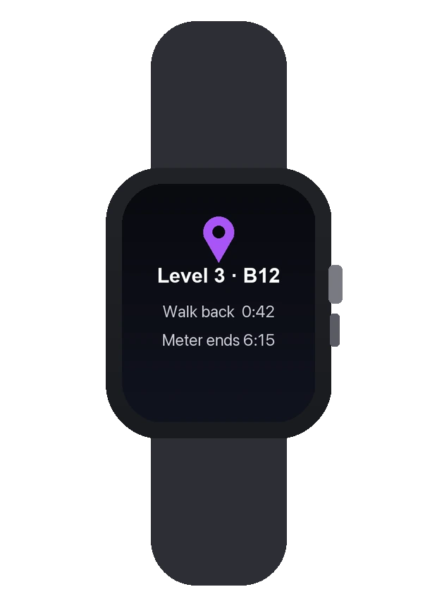 Saved parking spot on Apple Watch